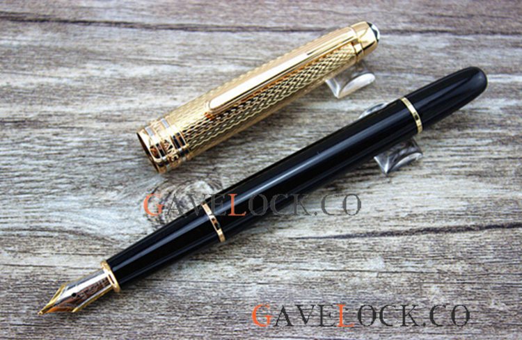Copy Montblanc Meisterstuck Solitaire Doue Fountain Pen Gold Silver